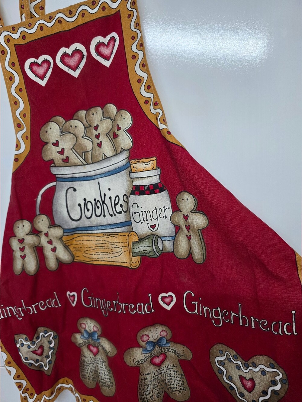 Cute Grandma's Gingerbread Apron Cotton Christmas Baking Cooking